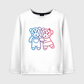 Детский лонгслив хлопок с принтом Volkswagen Bears (Z) в Ухте, 100% хлопок | круглый вырез горловины, полуприлегающий силуэт, длина до линии бедер | amarok | arteon | bora | caravelle | golf | polo | scirocco | teramont | tiguan | touareg | transporter | volkswagen | vw | wv | авто | автомобиль | ам | бора | бренд | народный автомобиль | фольксваген