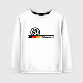 Детский лонгслив хлопок с принтом Volkswagen (Z) в Ухте, 100% хлопок | круглый вырез горловины, полуприлегающий силуэт, длина до линии бедер | amarok | arteon | bora | caravelle | golf | polo | scirocco | teramont | tiguan | touareg | transporter | volkswagen | vw | wv | авто | автомобиль | ам | бора | бренд | народный автомобиль | фольксваген