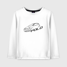 Детский лонгслив хлопок с принтом Volkswagen Polo (Z) в Ухте, 100% хлопок | круглый вырез горловины, полуприлегающий силуэт, длина до линии бедер | amarok | arteon | bora | caravelle | golf | polo | scirocco | teramont | tiguan | touareg | transporter | volkswagen | vw | wv | авто | автомобиль | ам | бора | бренд | народный автомобиль | фольксваген