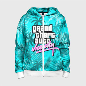 Детская толстовка 3D на молнии с принтом GTA VICE CITY в Ухте, 100% полиэстер |  манжеты и пояс оформлены широкой мягкой резинкой, двухслойный капюшон со шнурком для регулировки, спереди карманы и застежка-молния
 | grand theft auto | grove street | grove street 4 life | gta | gta 4 | gta 5 | gta sa | gta v | samp | san andreas | грув стрит | игры | самп | сан андреас