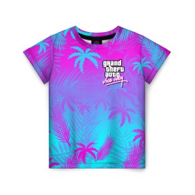 Детская футболка 3D с принтом GTA VICE CITY в Ухте, 100% гипоаллергенный полиэфир | прямой крой, круглый вырез горловины, длина до линии бедер, чуть спущенное плечо, ткань немного тянется | grand theft auto | grove street | grove street 4 life | gta | gta 4 | gta 5 | gta sa | gta v | gta vice city | samp | san andreas | vice city | грув стрит | игры | самп | сан андреас