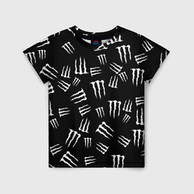 Детская футболка 3D с принтом MONSTER ENERGY (Z) в Ухте, 100% гипоаллергенный полиэфир | прямой крой, круглый вырез горловины, длина до линии бедер, чуть спущенное плечо, ткань немного тянется | Тематика изображения на принте: black monster | bmx | claw | cybersport | energy | monster | monster energy | moto | motocross | race | sport | киберспорт | когти | монстер энерджи | монстр | мото | мотокросс | ралли | скейтбординг | спорт | то | энергия