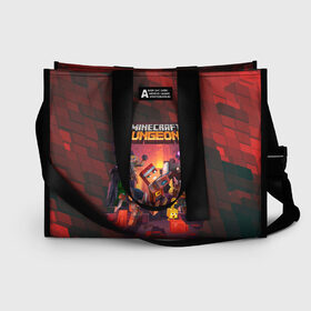 Сумка-шоппер 3D с принтом Minecraft Dungeons в Ухте, 100% полиэстер | застегивается на металлическую кнопку; внутренний карман застегивается на молнию. Стенки укреплены специальным мягким материалом, чтобы защитить содержимое от несильных ударов
 | action rpg | dungeons | minecraft | игра