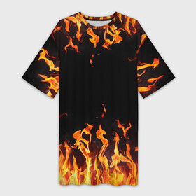 Платье-футболка 3D с принтом FIRE | ОГОНЬ в Ухте,  |  | abstraction | bright | fire | geometry | hexagon | light | neon | paints | stripes | texture | triangle | абстракция | брызги | геометрия | искры | краски | неон | неоновый | огонь | соты | текстура