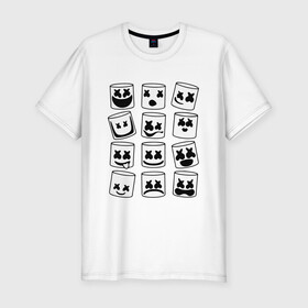 Мужская футболка хлопок Slim с принтом FORTNITE x MARSHMELLO в Ухте, 92% хлопок, 8% лайкра | приталенный силуэт, круглый вырез ворота, длина до линии бедра, короткий рукав | deadmau5 | fortnite | fortnite 2 | fortnite x маршмелло | ikonik | marshmello | ninja | ninja streamer | raven | travis scott | ворон | иконик | ниндзя | пили | рейвен | трэвис скотт | фортнайт