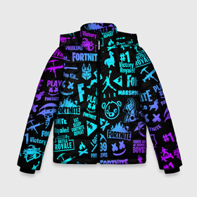 Зимняя куртка для мальчиков 3D FORTNITE: в Ухте, ткань верха — 100% полиэстер; подклад — 100% полиэстер, утеплитель — 100% полиэстер | длина ниже бедра, удлиненная спинка, воротник стойка и отстегивающийся капюшон. Есть боковые карманы с листочкой на кнопках, утяжки по низу изделия и внутренний карман на молнии. 
Предусмотрены светоотражающий принт на спинке, радужный светоотражающий элемент на пуллере молнии и на резинке для утяжки | deadmau5 | fortnite | fortnite 2 | fortnite x маршмелло | ikonik | marshmello | ninja | ninja streamer | raven | travis scott | ворон | иконик | ниндзя | пили | рейвен | трэвис скотт | фортнайт