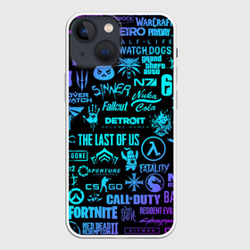 Чехол для iPhone 13 mini с принтом ЛОГОТИПЫ ИГР НЕОН   NEON GAMES LOGO в Ухте,  |  | beyond good and evil | brawl stars | call of duty | cyberpunk 2077 | death stranding | detroit become human | far cry | fortnite | overwatch | tes | the elder scrolls | the last of us | warframe | watch dogs | варфрейм | киберпанк 2077 | мас
