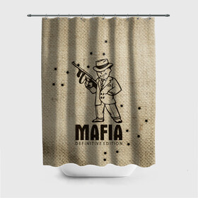 Штора 3D для ванной с принтом Mafia 2 в Ухте, 100% полиэстер | плотность материала — 100 г/м2. Стандартный размер — 146 см х 180 см. По верхнему краю — пластиковые люверсы для креплений. В комплекте 10 пластиковых колец | 2 | 2020 | definitive | edition | mafia | банда | вито | гангстеры | герои | дон | игра | капоне | компьютерная | корлеоне | крестный | культ | мафия | мешковина | настольная | отец | персонаж | фильм