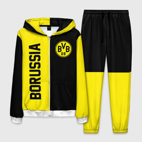 Мужской костюм 3D с принтом BORUSSIA в Ухте, 100% полиэстер | Манжеты и пояс оформлены тканевой резинкой, двухслойный капюшон со шнурком для регулировки, карманы спереди | borussia | fc | football | football club | sport | боруссия | спорт | спортивные | униформа | фк | футбол | футбольный клуб