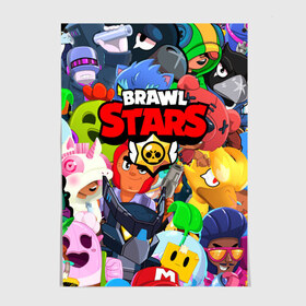 Постер с принтом BRAWL STARS ВСЕ БРАВЛЕРЫ в Ухте, 100% бумага
 | бумага, плотность 150 мг. Матовая, но за счет высокого коэффициента гладкости имеет небольшой блеск и дает на свету блики, но в отличии от глянцевой бумаги не покрыта лаком | bibi | brawl stars | coach mike | crow | gale | leon | leon shark | max | mecha crow | mortis | mr.p | nani | phoenix | sally leon | sandy | spike | sprout | tara | virus 8 bit | werewolf | ворон | оборотень
