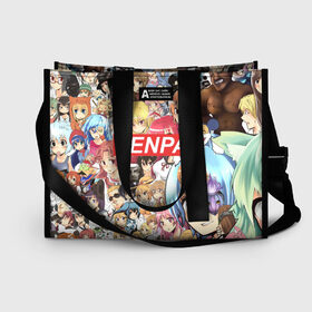 Сумка-шоппер 3D с принтом SENPAI в Ухте, 100% полиэстер | застегивается на металлическую кнопку; внутренний карман застегивается на молнию. Стенки укреплены специальным мягким материалом, чтобы защитить содержимое от несильных ударов
 | ahegao | anime | kawai | kowai | oppai | otaku | senpai | sugoi | waifu | yandere | аниме | ахегао | ковай | культура | отаку | семпай | сенпай | тренд | яндере