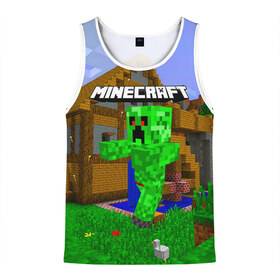 Мужская майка 3D с принтом Minecraft в Ухте, 100% полиэстер | круглая горловина, приталенный силуэт, длина до линии бедра. Пройма и горловина окантованы тонкой бейкой | Тематика изображения на принте: craft | game | mine | minecraft | minecraftmemories | pixel | tnt | twitter | блок | динамит | игра | красный блок | майнкрафт | маркус перссон | пиксель | ремесло | тротил | шахта