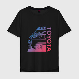 Мужская футболка хлопок Oversize с принтом TOYOTA (Z) в Ухте, 100% хлопок | свободный крой, круглый ворот, “спинка” длиннее передней части | 2020 | alphard | auto | camry | corolla | highlander | hilux | land cruiser 200 | prado | rav4 | sport | supra | toyota | tundra | авто | автомобиль | автомобильные | альфард | бренд | камри | марка | машины | спорт | тойота