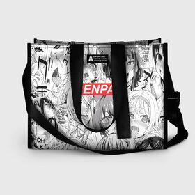 Сумка-шоппер 3D с принтом SENPAI в Ухте, 100% полиэстер | застегивается на металлическую кнопку; внутренний карман застегивается на молнию. Стенки укреплены специальным мягким материалом, чтобы защитить содержимое от несильных ударов
 | ahegao | anime | kawai | kowai | oppai | otaku | senpai | sugoi | waifu | yandere | аниме | ахегао | ковай | культура | отаку | семпай | сенпай | тренд | яндере