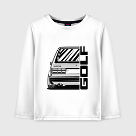 Детский лонгслив хлопок с принтом Volkswagen Golf (Z) в Ухте, 100% хлопок | круглый вырез горловины, полуприлегающий силуэт, длина до линии бедер | amarok | arteon | caravelle | golf | polo | scirocco | teramont | tiguan | touareg | transporter | volkswagen | vw | wv | авто | автомобиль | ам | бренд | карбон | машина | машины | народный автомобиль | фольксваген