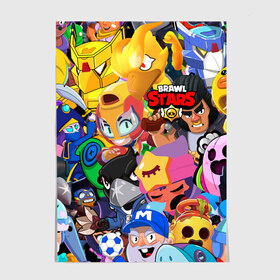 Постер с принтом BRAWL STARS в Ухте, 100% бумага
 | бумага, плотность 150 мг. Матовая, но за счет высокого коэффициента гладкости имеет небольшой блеск и дает на свету блики, но в отличии от глянцевой бумаги не покрыта лаком | bibi | brawl stars | coach mike | crow | gale | leon | leon shark | max | mecha crow | mortis | mr.p | nani | phoenix | sally leon | sandy | spike | sprout | tara | virus 8 bit | werewolf | ворон | оборотень