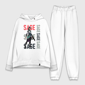 Женский костюм хлопок Oversize с принтом SAGE VALORANT в Ухте,  |  | 29 | art | couldn t start | counter strike | cs | cs:go | game | games | gaming | global offensive | go | riot | root | t | vanguard | валорант | збт | сэйдж