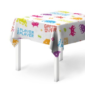 Скатерть 3D с принтом Players в Ухте, 100% полиэстер (ткань не мнется и не растягивается) | Размер: 150*150 см | old school | retro game | video game | видео игры | ретро игры