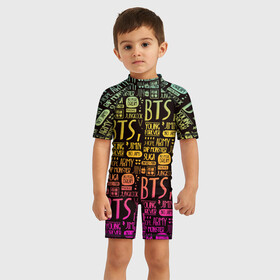 Детский купальный костюм 3D с принтом BTS в Ухте, Полиэстер 85%, Спандекс 15% | застежка на молнии на спине | bangtan | bighit | boy | fake love | j hope | jimin | jin | jungkook | korea | kpop | live | luv | mic drop | rm | suga | v | with | бтс | кей | поп