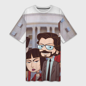 Платье-футболка 3D La Casa de Papel (Z): в Ухте,  |  | la casa de papel | netflix | берлин | бумажный дом | лиссабон | профессор | сальва | токио