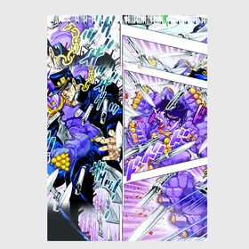 Скетчбук с принтом JoJos Bizarre Adventure в Ухте, 100% бумага
 | 48 листов, плотность листов — 100 г/м2, плотность картонной обложки — 250 г/м2. Листы скреплены сверху удобной пружинной спиралью | anime | jojo | аниме | джоджо | жожо | комикс | манга | мультик | мультфильм | персонаж
