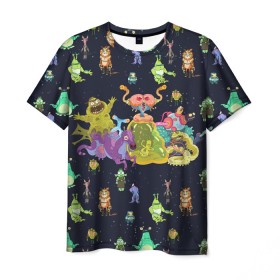Мужская футболка 3D с принтом Рик и Морти в Ухте, 100% полиэфир | прямой крой, круглый вырез горловины, длина до линии бедер | adult swim | cartoon network | rick and morty | vdsvar | рик и морти | чудовища