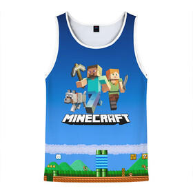 Мужская майка 3D с принтом Minecraft в Ухте, 100% полиэстер | круглая горловина, приталенный силуэт, длина до линии бедра. Пройма и горловина окантованы тонкой бейкой | Тематика изображения на принте: craft | game | mine | minecraft | minecraftmemories | pixel | tnt | twitter | блок | динамит | игра | красный блок | майнкрафт | маркус перссон | пиксель | ремесло | тротил | шахта