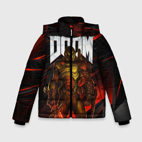 Зимняя куртка для мальчиков 3D с принтом DOOM ETERNAL в Ухте, ткань верха — 100% полиэстер; подклад — 100% полиэстер, утеплитель — 100% полиэстер | длина ниже бедра, удлиненная спинка, воротник стойка и отстегивающийся капюшон. Есть боковые карманы с листочкой на кнопках, утяжки по низу изделия и внутренний карман на молнии. 

Предусмотрены светоотражающий принт на спинке, радужный светоотражающий элемент на пуллере молнии и на резинке для утяжки | Тематика изображения на принте: demons | devil | doom | doom eternal | doom guy | doom slayer | hell | iddqd | slayer | ад | демоны | дум | палач рока