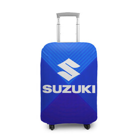 Чехол для чемодана 3D с принтом SUZUKI. в Ухте, 86% полиэфир, 14% спандекс | двустороннее нанесение принта, прорези для ручек и колес | abstract | auto | brand | car | geometry | sport | suzuki | texture | абстракция | авто | автомобильные | бренд | геометрия | классика | машины | модные | спорт | стиль | сузуки | текстура