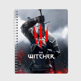 Тетрадь с принтом The Witcher в Ухте, 100% бумага | 48 листов, плотность листов — 60 г/м2, плотность картонной обложки — 250 г/м2. Листы скреплены сбоку удобной пружинной спиралью. Уголки страниц и обложки скругленные. Цвет линий — светло-серый
 | netflix | the witcher | американский сериал | ве витчер | ведьмак | геральт | игра | кино | нетфликс | популярные иллюстрации | сериал | сериалы | фильмы | фэнтези