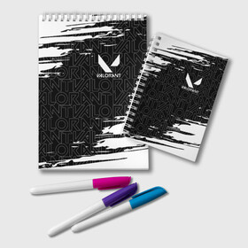 Блокнот с принтом VALORANT в Ухте, 100% бумага | 48 листов, плотность листов — 60 г/м2, плотность картонной обложки — 250 г/м2. Листы скреплены удобной пружинной спиралью. Цвет линий — светло-серый
 | breach | cs go | cypher | jett | league of legends | legends of runeterra | lol | omen | overwatch | phoenix | riot | riot games | sage | sona | sova | valorant | viper | валорант | лига легенд | лол
