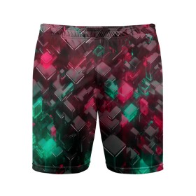 Мужские шорты спортивные с принтом ABSTRACTION в Ухте,  |  | abstract | abstraction | color | fractal | geometry | paitnt | polygon | polygonal | psy | абстракция | геометрия | краски | неоновые | полигоны | психоделика | фрактал