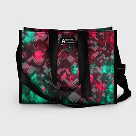 Сумка-шоппер 3D с принтом ABSTRACTION в Ухте, 100% полиэстер | застегивается на металлическую кнопку; внутренний карман застегивается на молнию. Стенки укреплены специальным мягким материалом, чтобы защитить содержимое от несильных ударов
 | abstract | abstraction | color | fractal | geometry | paitnt | polygon | polygonal | psy | абстракция | геометрия | краски | неоновые | полигоны | психоделика | фрактал