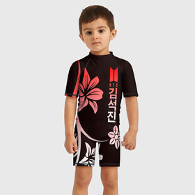 Детский купальный костюм 3D с принтом BTS в Ухте, Полиэстер 85%, Спандекс 15% | застежка на молнии на спине | bangtan | bighit | boy | fake love | j hope | jimin | jin | jungkook | korea | kpop | live | luv | mic drop | rm | suga | v | with | бтс | кей | поп