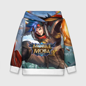 Детская толстовка 3D с принтом nobile legends в Ухте, 100% полиэстер | двухслойный капюшон со шнурком для регулировки, мягкие манжеты на рукавах и по низу толстовки, спереди карман-кенгуру с мягким внутренним слоем | Тематика изображения на принте: 5v5 | dota | game | heroes | legends | moba | mobile | mobile legends | mobile moba | pubg | pvp | герои | дети | для женщин | для мужчин | дота | игра | легенда | моба | мобла
