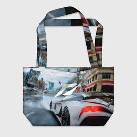 Пляжная сумка 3D с принтом NFS Shift в Ухте, 100% полиэстер | застегивается на металлическую кнопку; внутренний карман застегивается на молнию. Стенки укреплены специальным мягким материалом, чтобы защитить содержимое от несильных ударов
 | carbon | cars | drift | drive | forza | gta5 | heat | most wanted | need for | need for spedd | nfs | nfs2 | no limits | payback | race | rival | shift | speed | the run | underground | underground2 | гонка | детская | машины | мужская