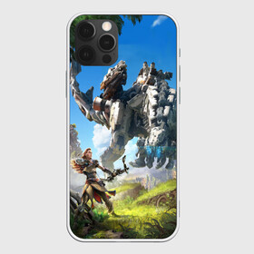 Чехол для iPhone 12 Pro HORIZON ZERO DAWN: в Ухте, силикон | область печати: задняя сторона чехла, без боковых панелей | aloy | antasy girl | art | artwork | digital art | fantasy | horizon | horizon: zero dawn | landscape | tallneck | warrior fantasy | weapon | zero dawn