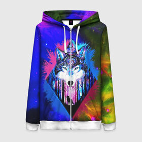 Женская толстовка 3D на молнии Cosmo Wolf: в Ухте, 100% полиэстер | длина до линии бедра, манжеты и пояс оформлены мягкой тканевой резинкой, двухслойный капюшон со шнурком для регулировки, спереди молния, по бокам два кармана | tatto | tattoo | wolf | акварель | волк | волки | два цвета | девушке | животное | животные | космос | краски | мощь | огонь | парню | пламя | подарок | пятна | сила | собачка | тату | хищник | яркая