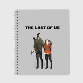 Тетрадь с принтом THE LAST OF US в Ухте, 100% бумага | 48 листов, плотность листов — 60 г/м2, плотность картонной обложки — 250 г/м2. Листы скреплены сбоку удобной пружинной спиралью. Уголки страниц и обложки скругленные. Цвет линий — светло-серый
 | Тематика изображения на принте: cicadas | fireflies | naughty dog | the last of us | the last of us part 2 | джоэл | последние из нас | цикады | элли