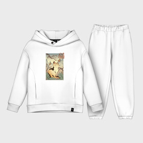 Детский костюм хлопок Oversize с принтом Кот в японском стиле в Ухте,  |  | Тематика изображения на принте: hokusai | kanji | picture | poster | в стиле | видами | горы | деревья | искусство | кандзи | картина | кот | котейка | котенок | котэ | котята | кошечка | кошка | красотами | любуется | пейзаж | постер | стиль | фреска