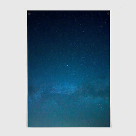 Постер с принтом BlueSpace в Ухте, 100% бумага
 | бумага, плотность 150 мг. Матовая, но за счет высокого коэффициента гладкости имеет небольшой блеск и дает на свету блики, но в отличии от глянцевой бумаги не покрыта лаком | blue | space | star | вселенная | галактика | звезды | космос