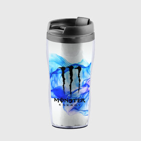 Термокружка-непроливайка с принтом MONSTER ENERGY в Ухте, внутренняя часть — пищевой пластик, наружная часть — прозрачный пластик, между ними — полиграфическая вставка с рисунком | объем — 350 мл, герметичная крышка | adrenalin | energy monster | monster | monster energy | monstr | sport | адреналин | монстер | монстр | напиток | спорт | энергетик