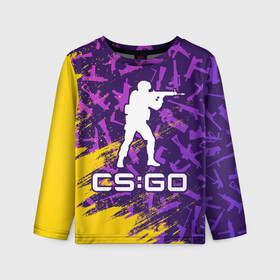 Детский лонгслив 3D с принтом CS GO | КС ГО в Ухте, 100% полиэстер | длинные рукава, круглый вырез горловины, полуприлегающий силуэт
 | asiimov | counter | counter strike | counterstrike | cs go | cs:go | csgo | global | offensive | strike | гоу | каэс | контер | контр | контра | контрстрайк | кс го | кс:го | ксго | страйк | сы пщ