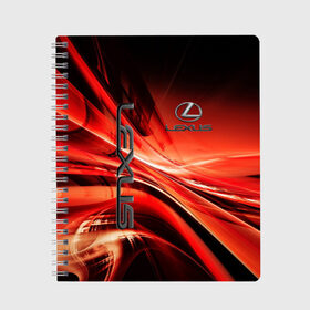 Тетрадь с принтом LEXUS в Ухте, 100% бумага | 48 листов, плотность листов — 60 г/м2, плотность картонной обложки — 250 г/м2. Листы скреплены сбоку удобной пружинной спиралью. Уголки страниц и обложки скругленные. Цвет линий — светло-серый
 | auto | lexus | sport | авто | автомобиль | автомобильные | бренд | лексус | марка | машины | спорт
