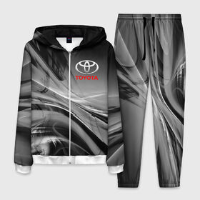 Мужской костюм 3D с принтом TOYOTA в Ухте, 100% полиэстер | Манжеты и пояс оформлены тканевой резинкой, двухслойный капюшон со шнурком для регулировки, карманы спереди | auto | sport | toyota | авто | автомобиль | автомобильные | бренд | марка | машины | спорт | тойота