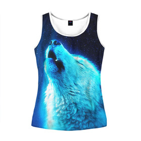 Женская майка 3D ВОЛЧИЙ ВОЙ(D): в Ухте, 100% полиэстер | круглая горловина, прямой силуэт, длина до линии бедра | wolf | волк | волки | волчица | животные | одинокий волк