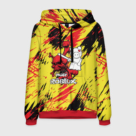 Мужская толстовка 3D с принтом Свинка Пигги из Roblox в Ухте, 100% полиэстер | двухслойный капюшон со шнурком для регулировки, мягкие манжеты на рукавах и по низу толстовки, спереди карман-кенгуру с мягким внутренним слоем. | Тематика изображения на принте: pig | piggi | roblox | svinka | игра | пигги