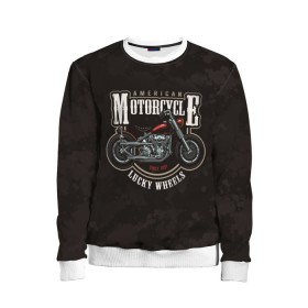 Детский свитшот 3D с принтом American Motorcycle (Z) в Ухте, 100% полиэстер | свободная посадка, прямой крой, мягкая тканевая резинка на рукавах и понизу свитшота | 2020 | auto | bike | moto | motorcycle | sport | авто | автомобиль | автомобильные | байк | бренд | марка | машины | мото | мотоциклы | спорт