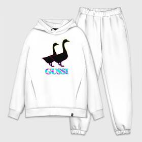 Мужской костюм хлопок OVERSIZE с принтом Gussi в Ухте,  |  | gucci | gussi | антибренд | бренд | гуси | гусь | гучи | гуччи | мем | мемы | неон | прикол