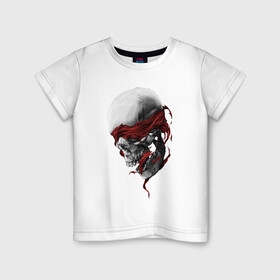 Детская футболка хлопок с принтом Череп | Skull в Ухте, 100% хлопок | круглый вырез горловины, полуприлегающий силуэт, длина до линии бедер | анатомия | белая | белое | гот | косплей | кости | кость | костюм | красочная | пират | пираты | подарок | прикольная | светлая | стиль | темная | тренд | чб | череп | черепа | черепушки | черная | черно